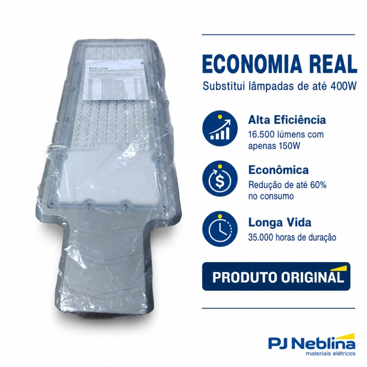 Luminária Publica Led Cinza 150W Bivolt 6500K Branco Frio 16500Lm Ip66 - Bellalux