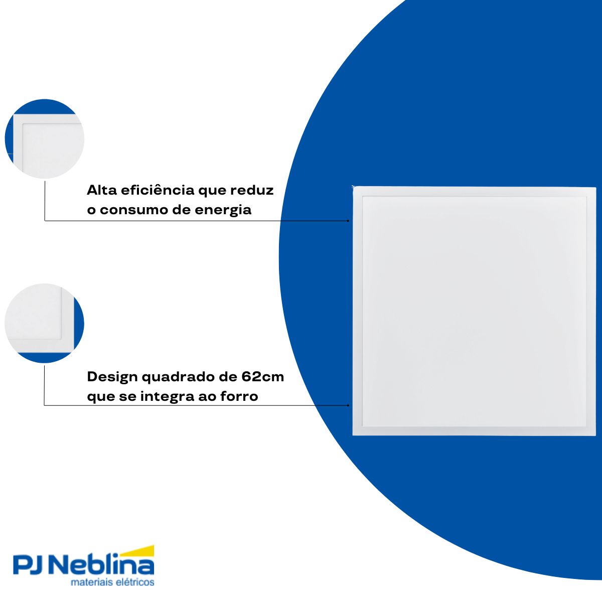 Luminária Painel Led Embutir Quadrado Branco 36W Bivolt 4000K Branco Neutro 4680Lm - Ledvance