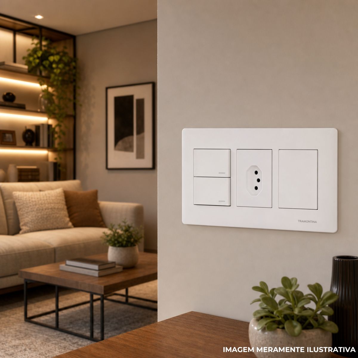 Modulo Tomada 2P+T 1 Modulo 10A 250V Bc Liz/Lux2/Giz/Tablet/Lizflex/Plastibox - Tramontina