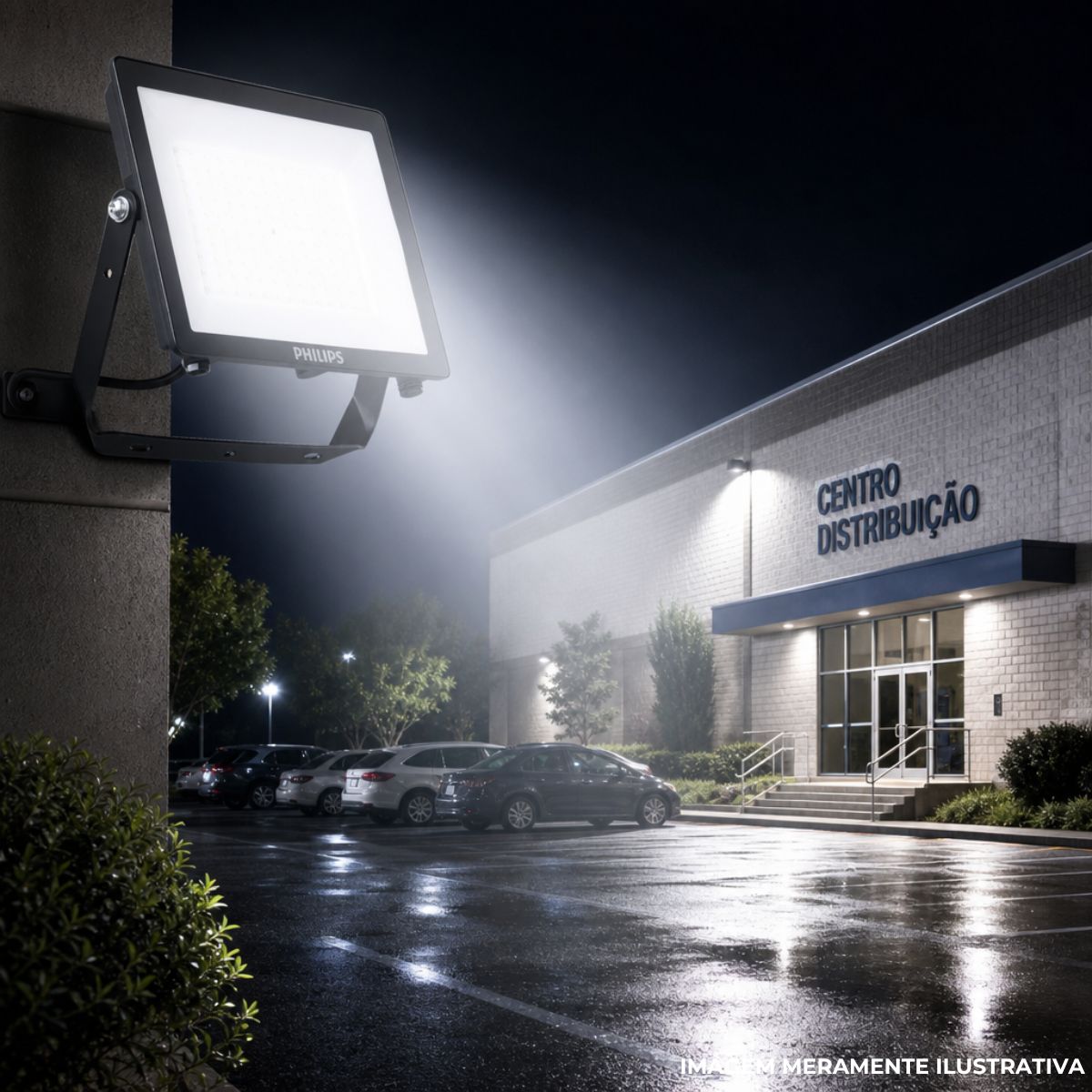 Luminária Refletor Led Retangular Sobrepor Preto 100W Bivolt 3000K/4000K/5000K Branco Quente/Neutro/Luz Do Dia - Ledvance
