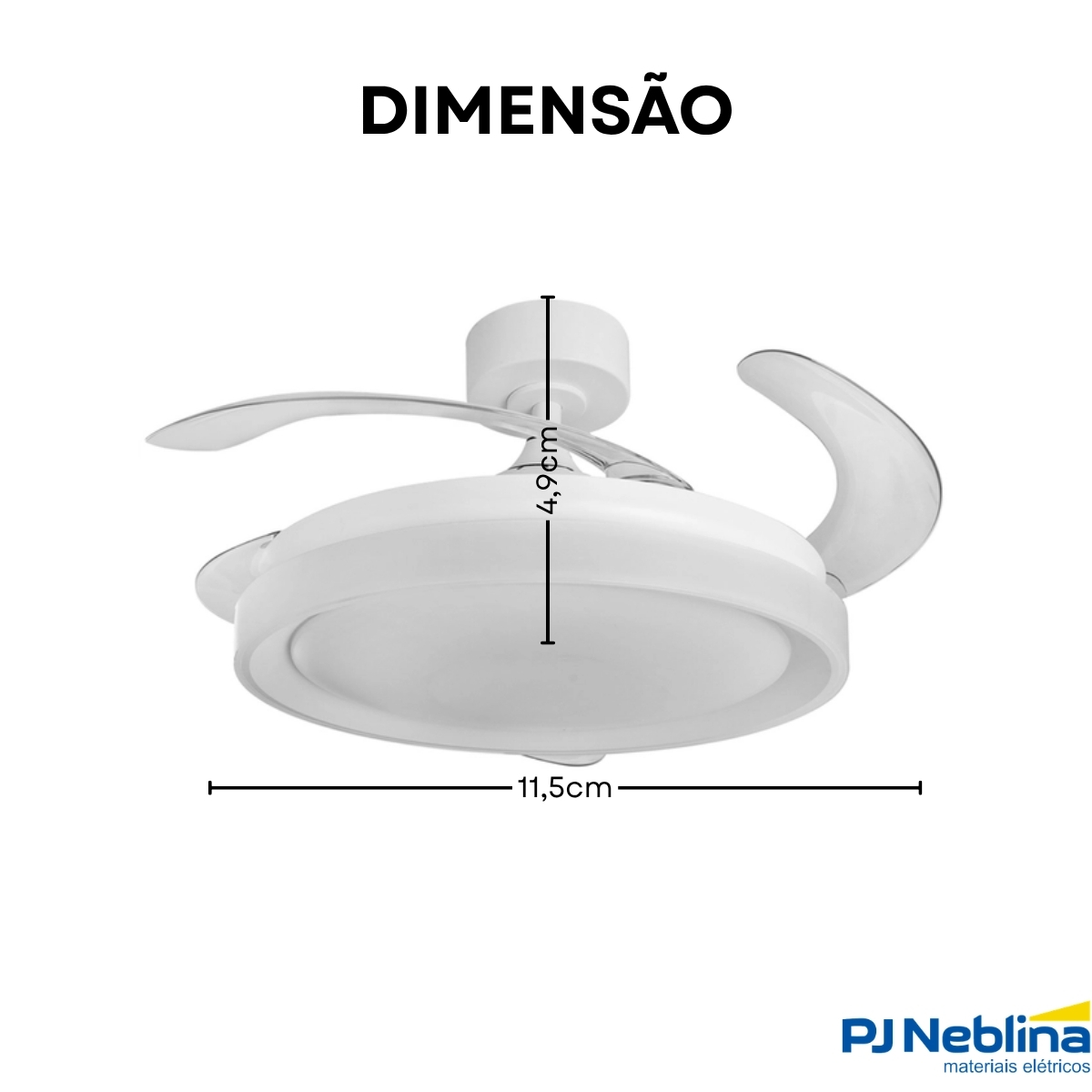 Ventilador Teto Retrátil Aruba 127/220V 96W Branco Com Controle Remoto - Tuaflix