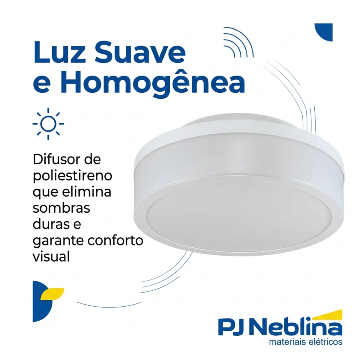 Luminária Plafon Sobrepor Santorini Branco 12W 3Xe27 Bivolt Difusor Poliestireno - Tualix