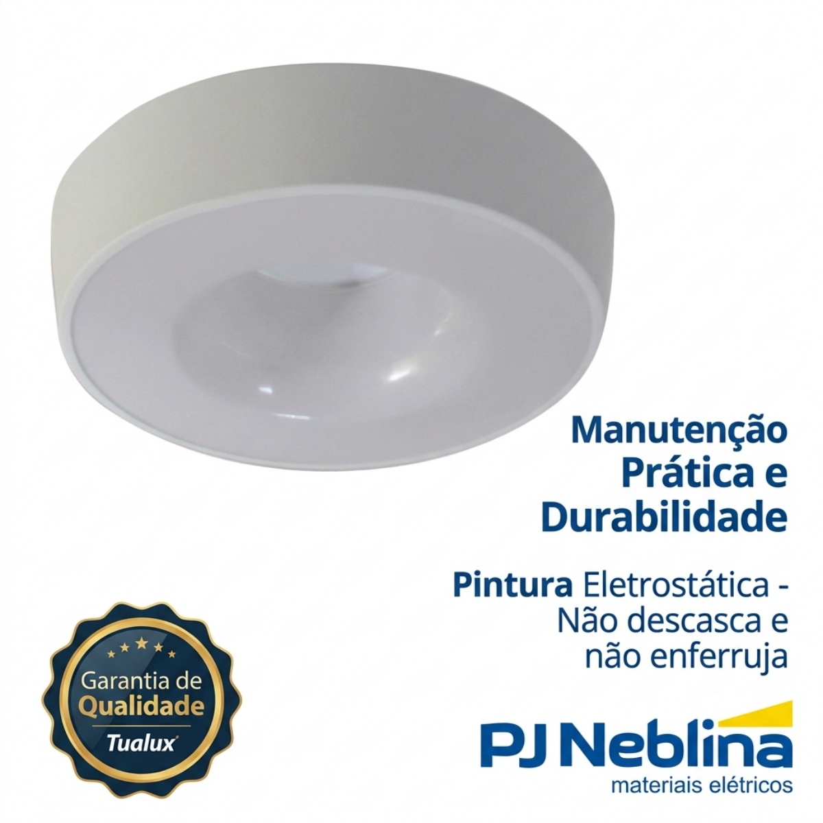 Luminária Plafon Sobrepor Nice Branco 15W 4Xe27 Bivolt Difusor Poliestireno - Tualux