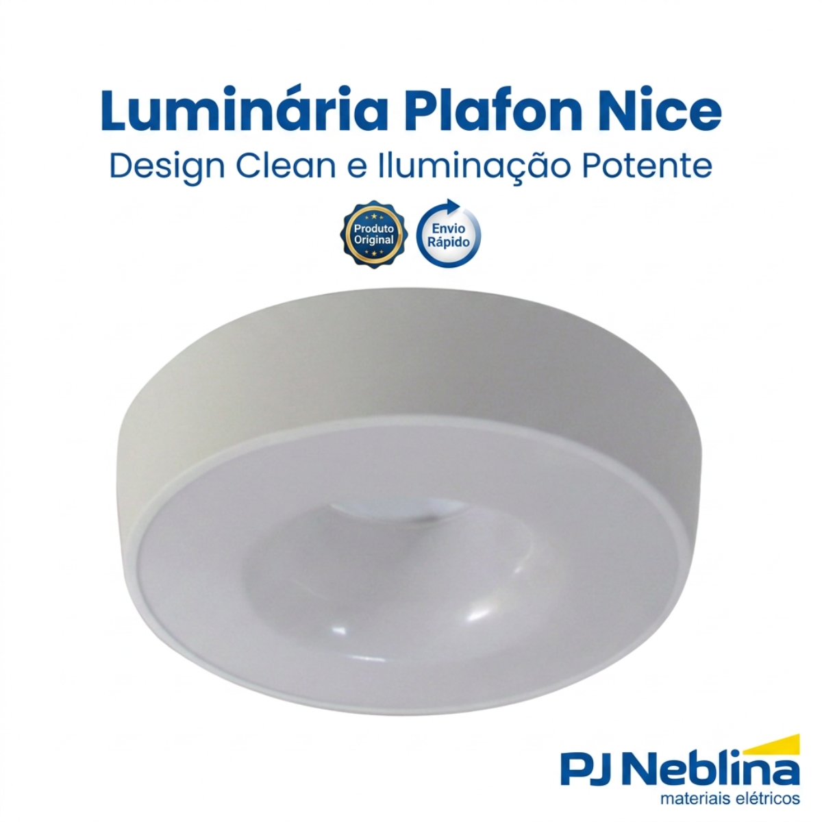 Luminária Plafon Sobrepor Nice Branco 15W 4Xe27 Bivolt Difusor Poliestireno - Tualux