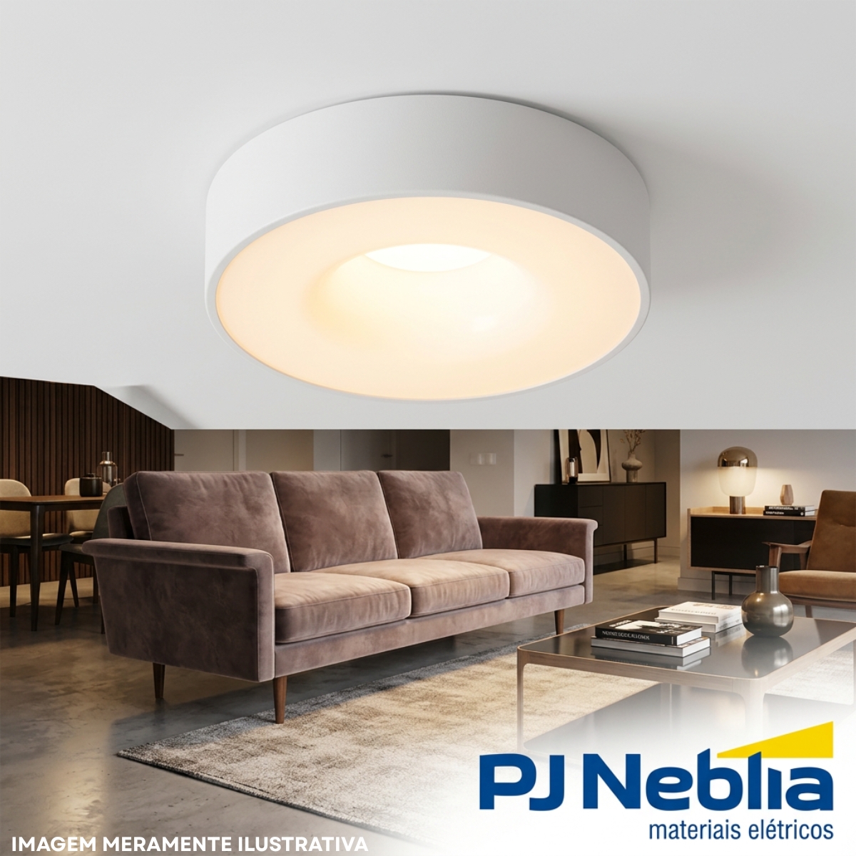 Luminária Plafon Sobrepor Nice Branco 15W 4Xe27 Bivolt Difusor Poliestireno - Tualux