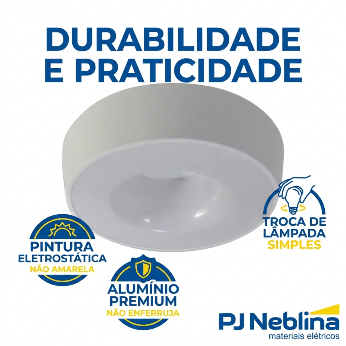Luminária Plafon Sobrepor Nice Branco 15W 6Xe27 Bivolt Difusor Poliestireno - Tualux