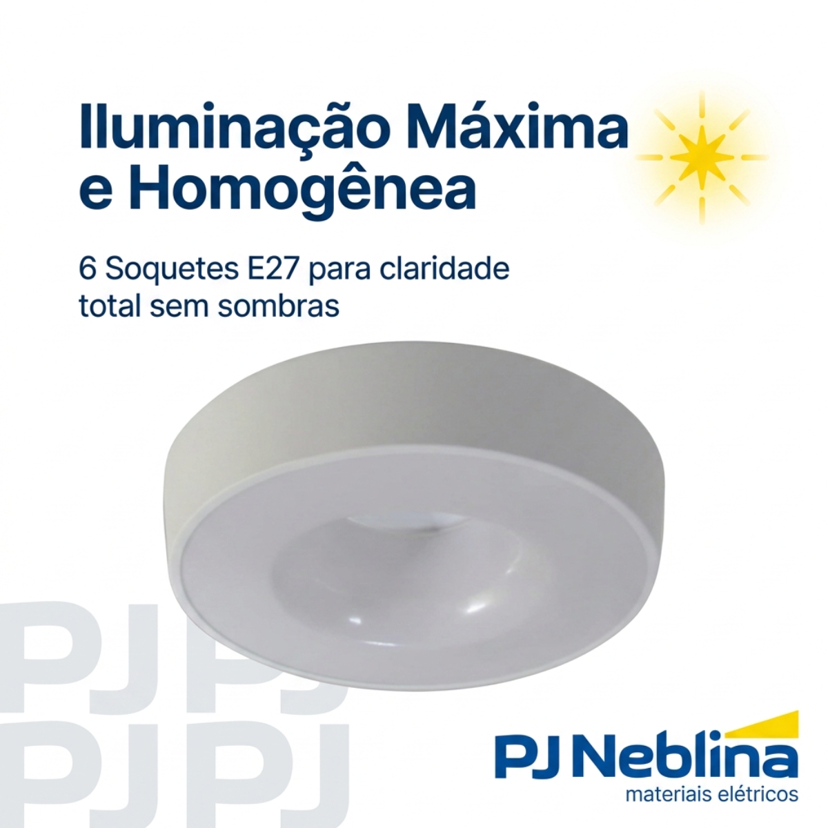 Luminária Plafon Sobrepor Nice Branco 15W 6Xe27 Bivolt Difusor Poliestireno - Tualux