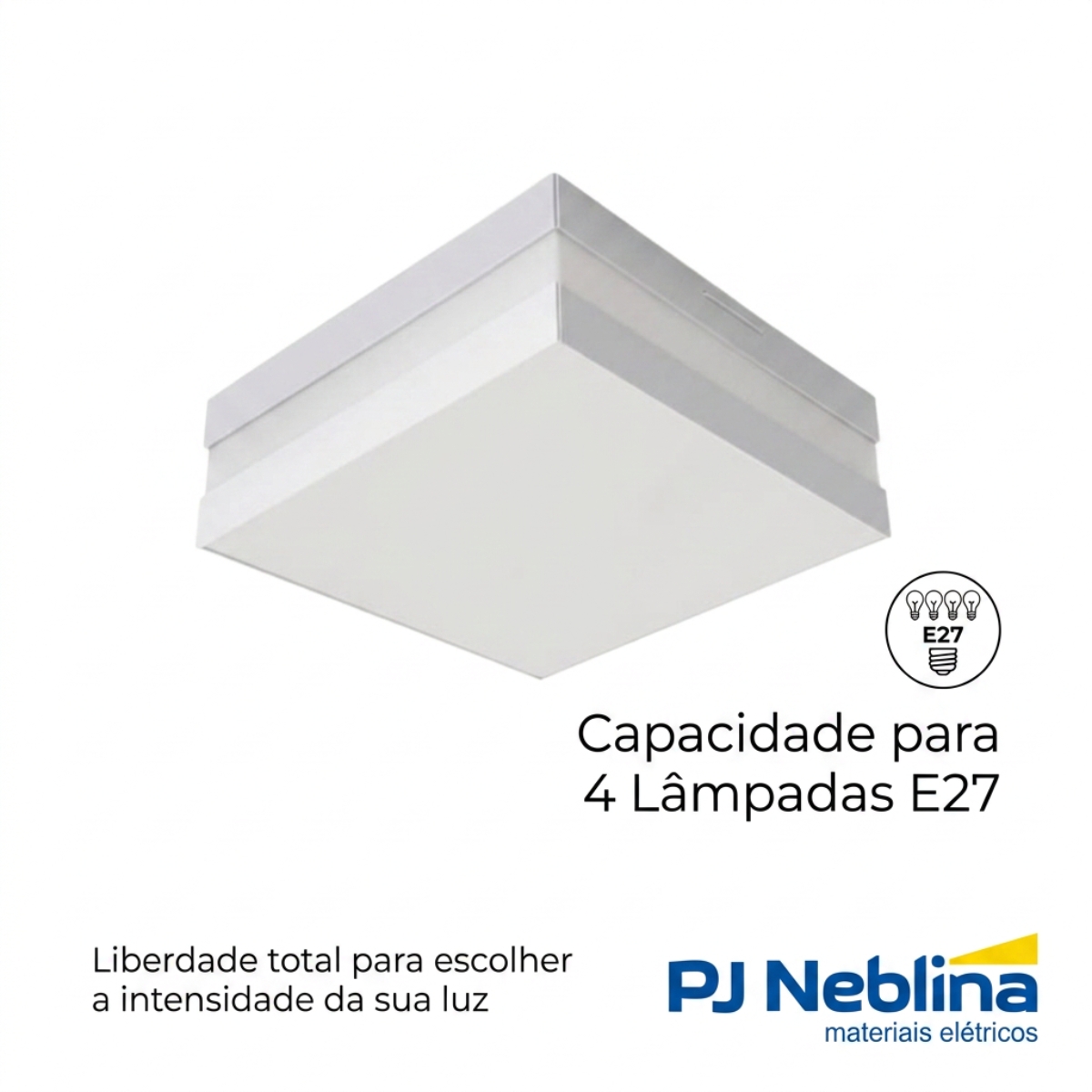 Luminaria Plafon Sobrepor Bilbao Bc 4xe27 Dif Poliestireno