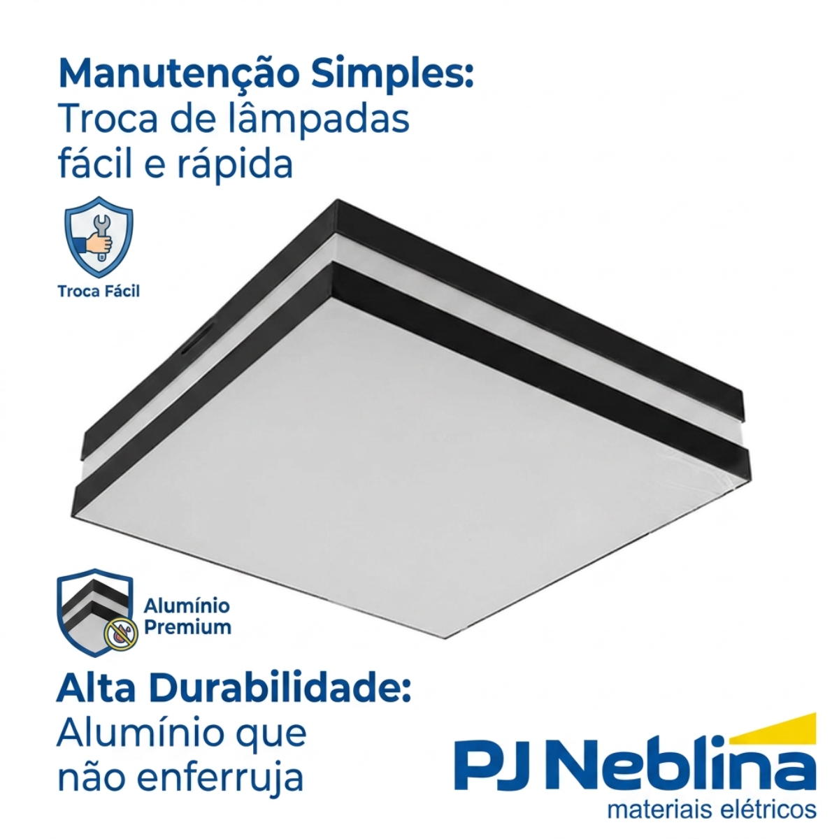 Luminária Plafon Sobrepor Bilbao Preto 20W 4Xe27 Bivolt Difusor Poliestireno - Tualix