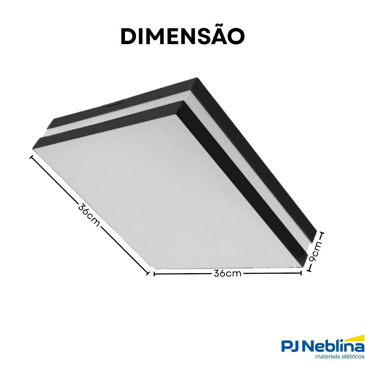 Luminária Plafon Sobrepor Bilbao Preto 20W 4Xe27 Bivolt Difusor Poliestireno - Tualix