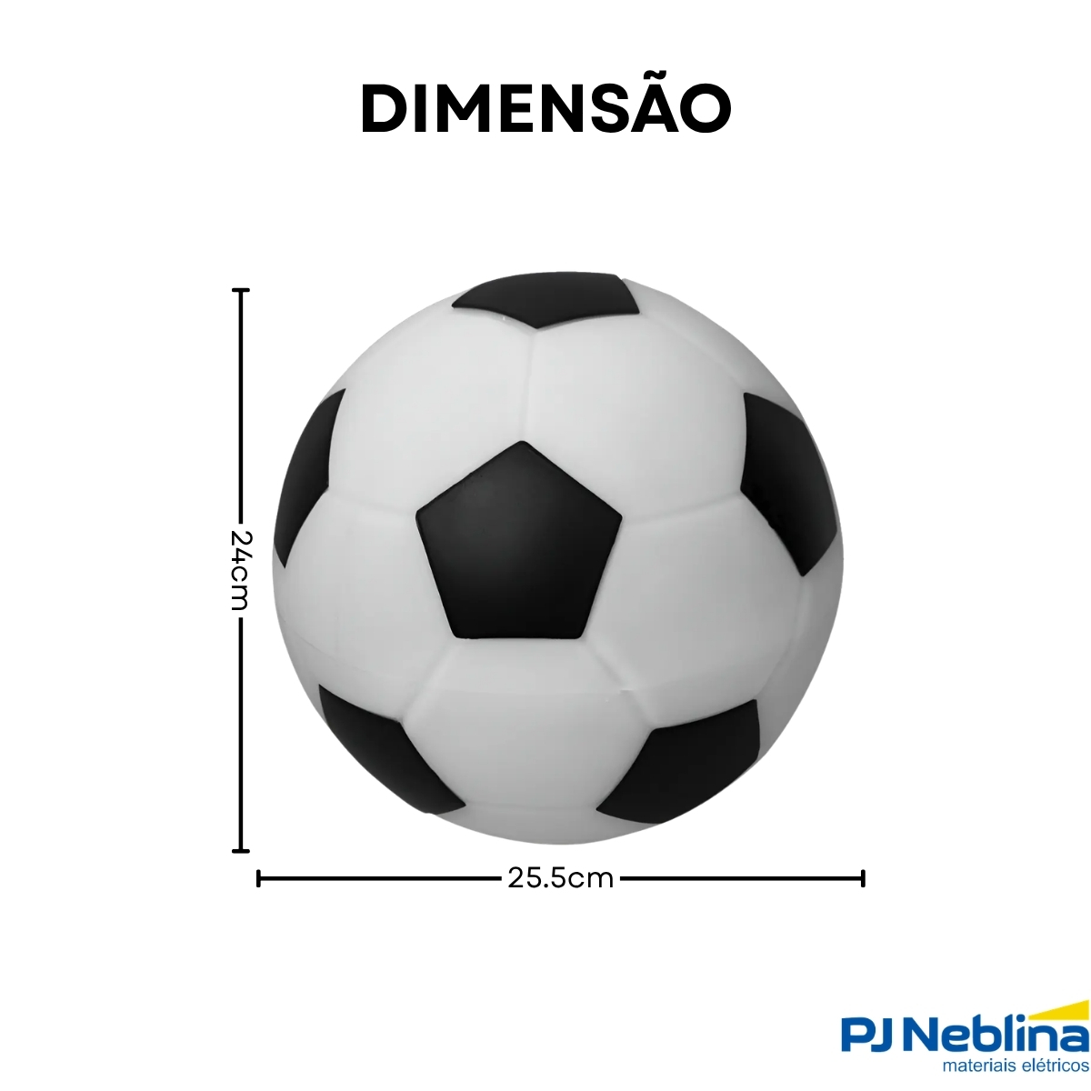 Luminária Mesa Led Bola De Futebol Preto 5W Bivolt Com Cabo 1,80M - Usare