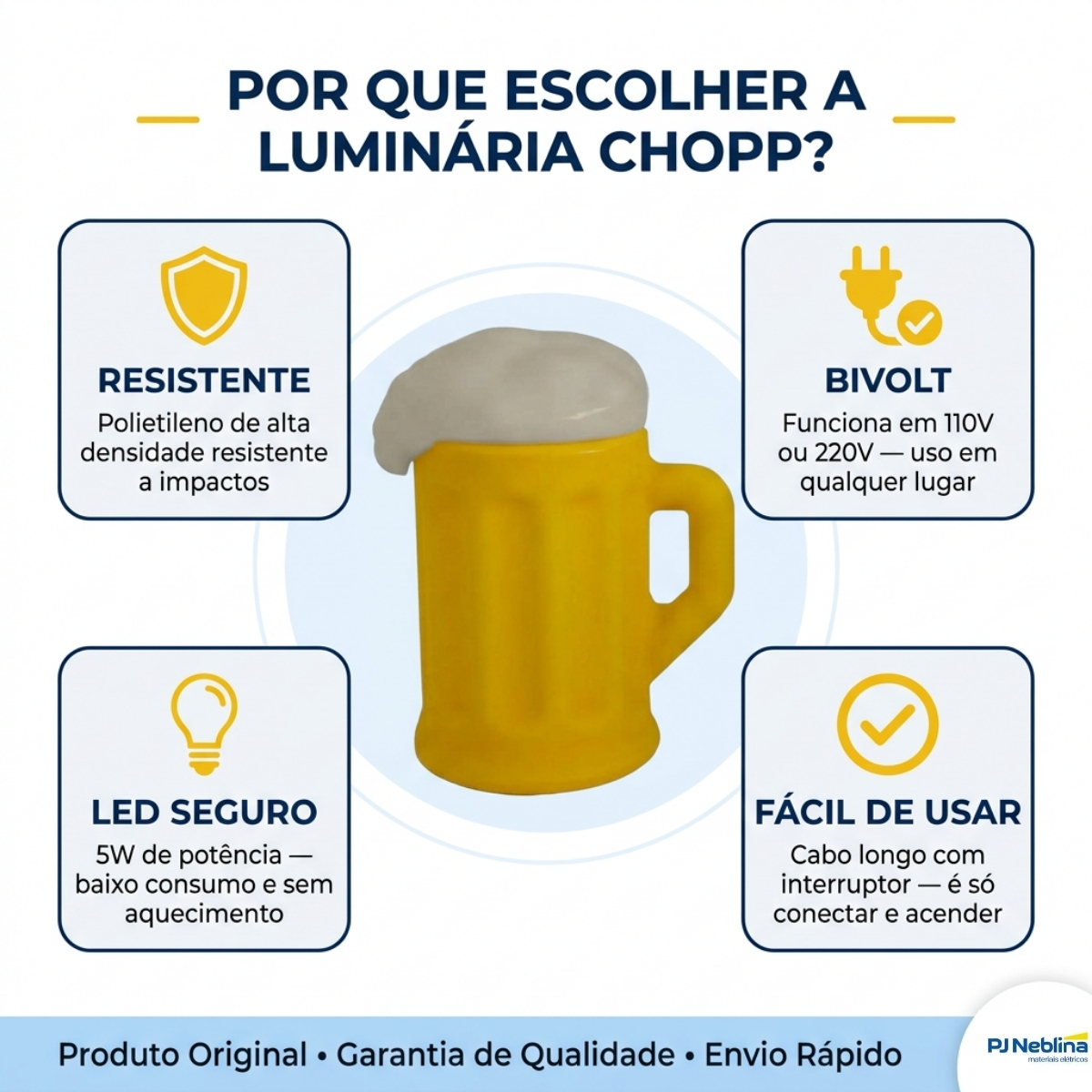 Luminária Mesa Led Chopp 5W Bivolt 2377 - Usare