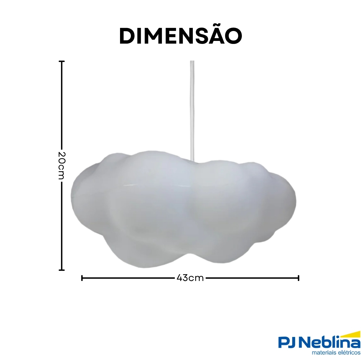 Luminária Pendente Led Nuvem Fluffy 5W Bivolt Com Cabo 1,50M 2028 - Usare