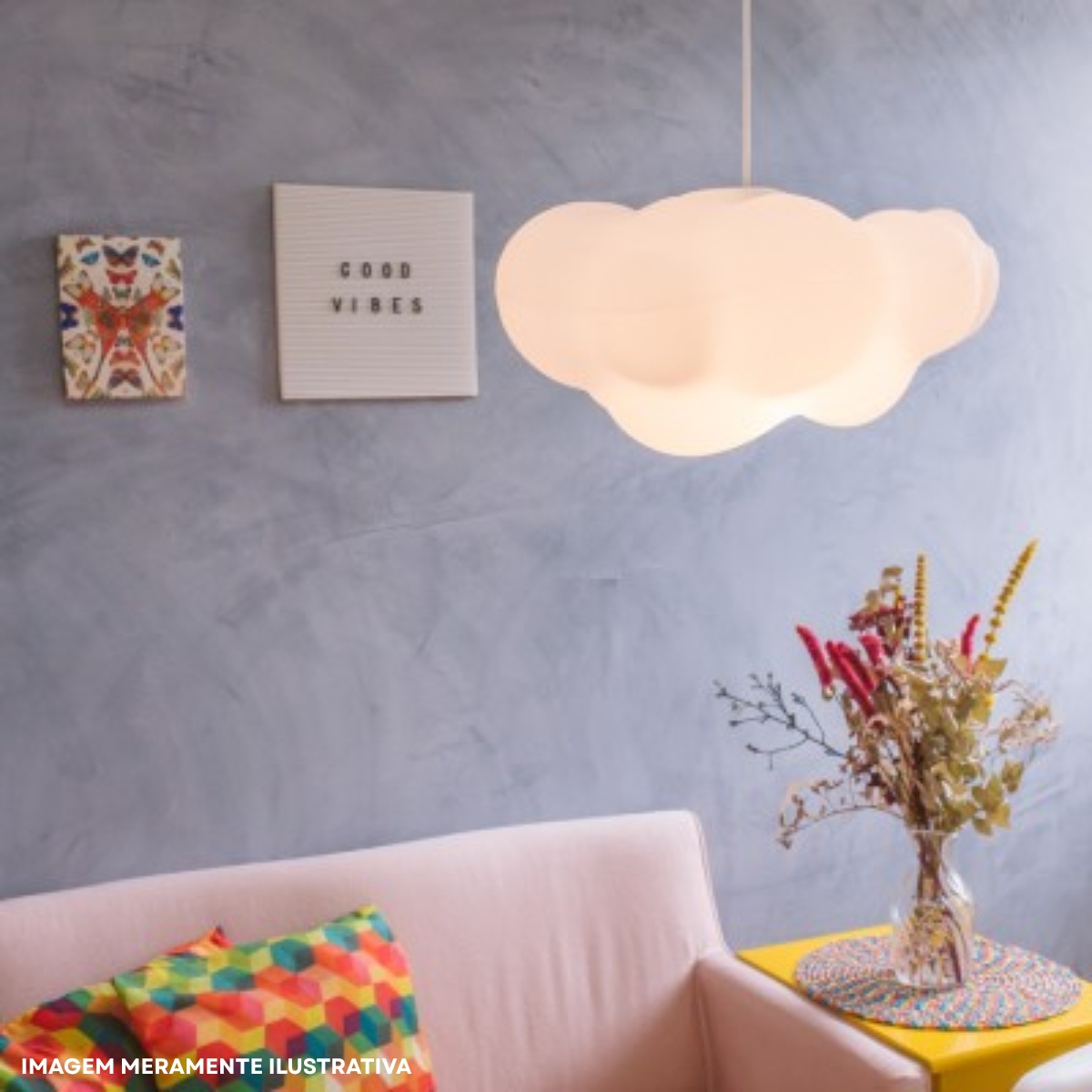 Luminária Pendente Led Nuvem Fluffy 5W Bivolt Com Cabo 1,50M 2028 - Usare