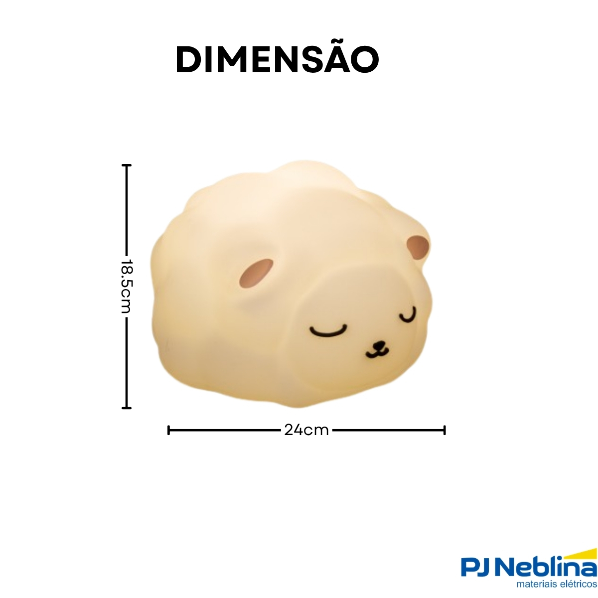 Luminária Mesa Led Ovelhinha Fluffy 5W Bivolt Com Cabo 1,80M - Usare