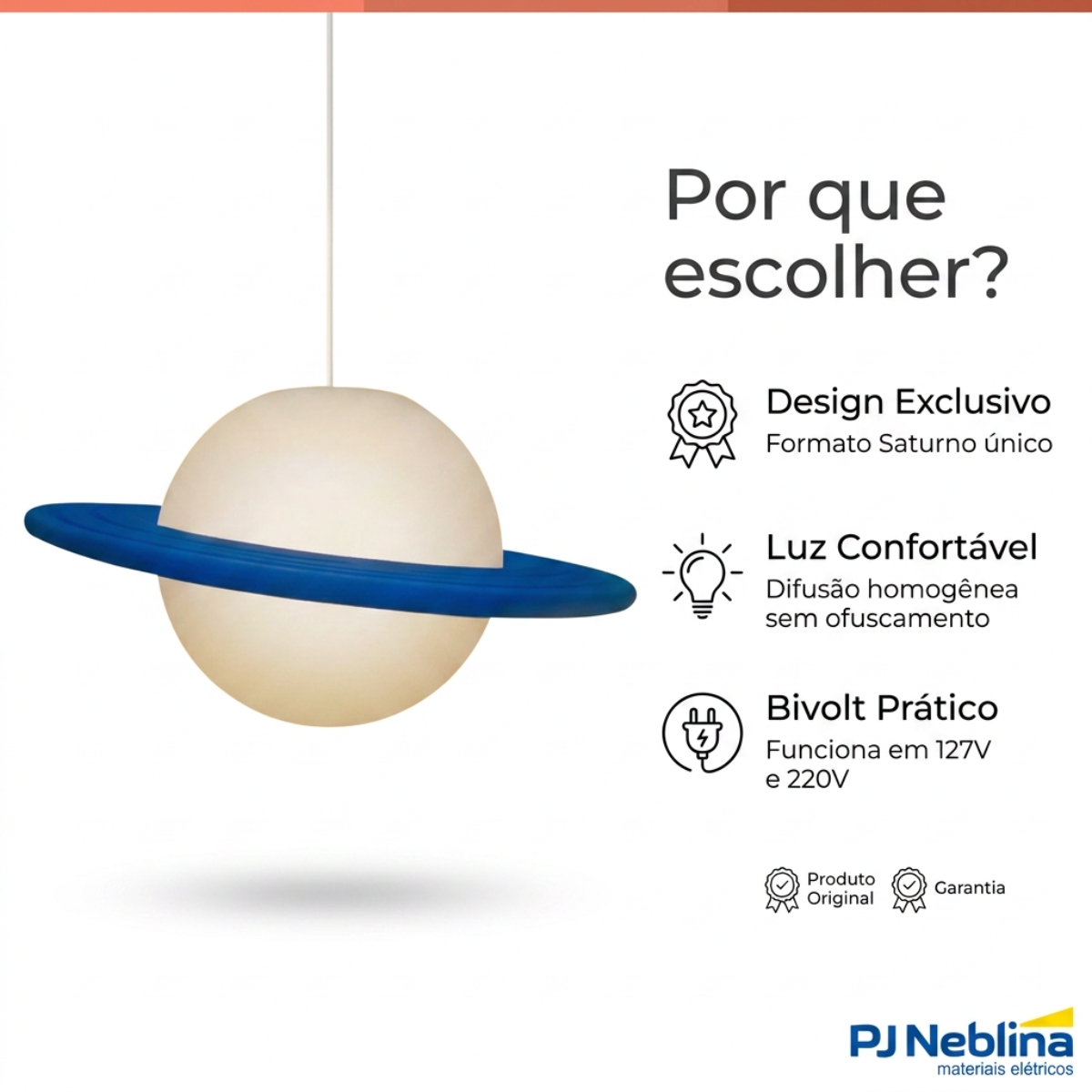 Luminária Pendente Led Saturno 15W Bivolt 1772 - Usare