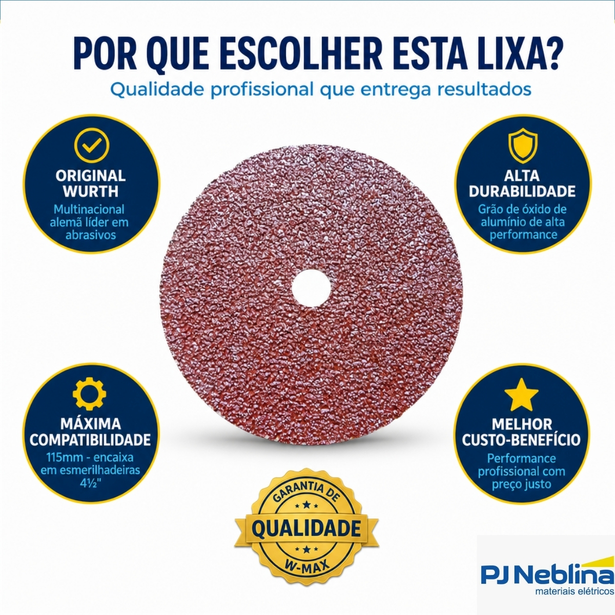 Disco Lixa Aço 115Mm G80 W-Max 5986215006 - Wurth