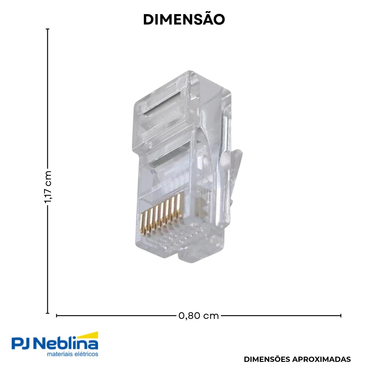 Conector Modular Rj45 Macho Cat5E 8 Vias Transparente - Furukawa
