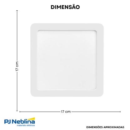 Luminária Painel Led Embutir Quadrado Branco 12W Bivolt 4000K Branco Neutro 900Lm Difusor Poliestireno - Bellalux