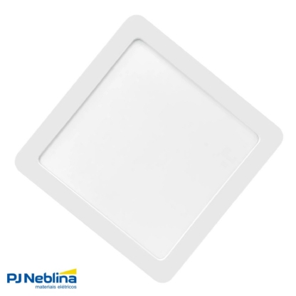Luminária Painel Led Embutir Quadrado Branco 18W Bivolt 3000K Branco Quente 1440Lm Difusor Poliestireno - Bellalux